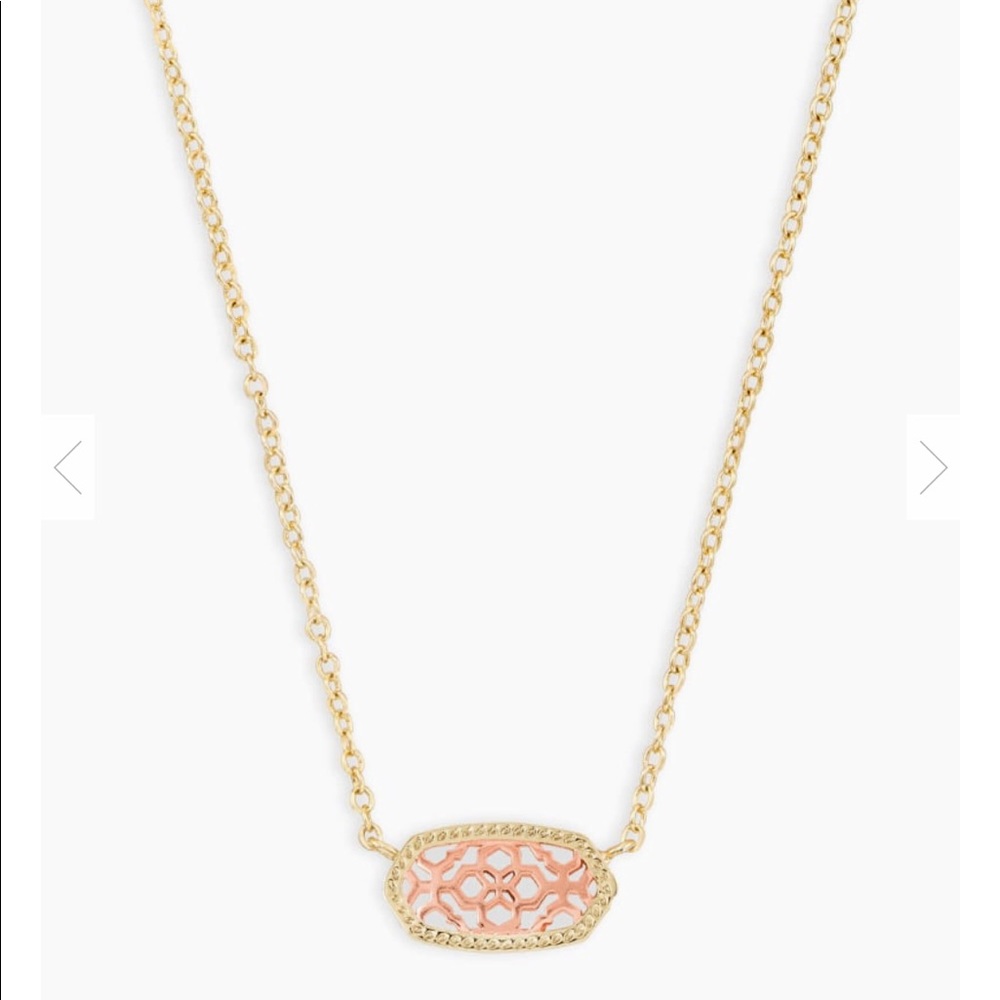 Kendra Scott Elisa Rose Gold Pendant/Gold Necklace